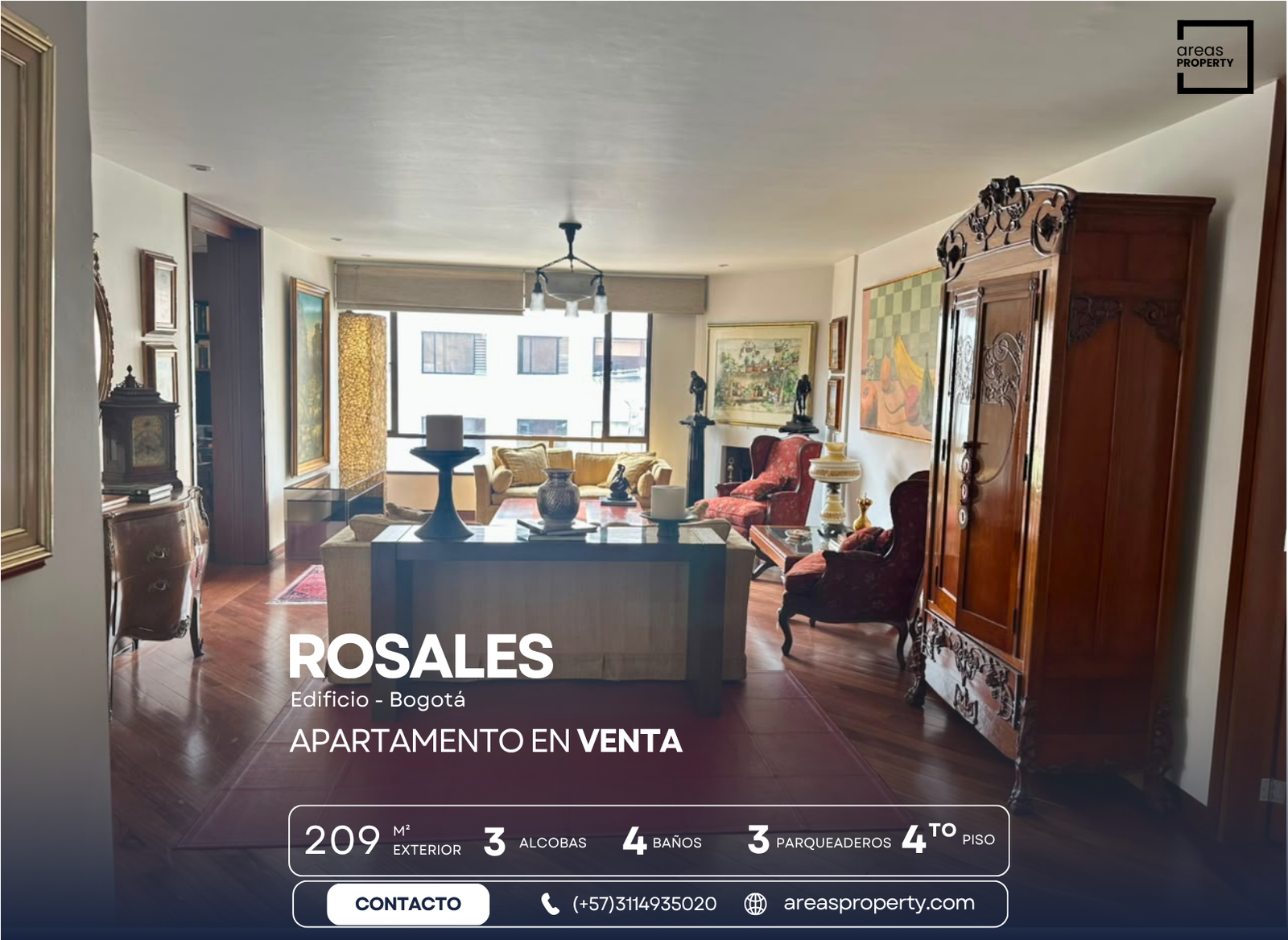 Apartamento en Venta en Rosales Bogotá (210 m²)